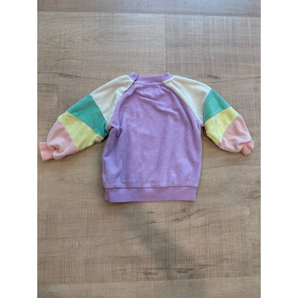 BoboChoses Lilac Terry Cloth Color Block Sweatshirt